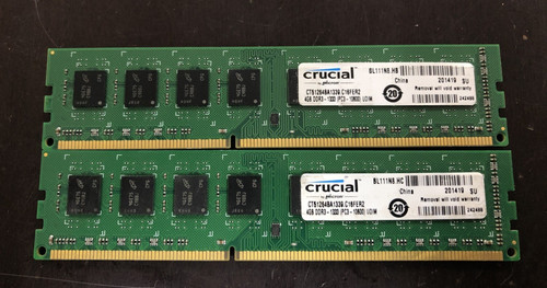 Crucial 8gb pc3 10600u - crucial, (2x4gb)